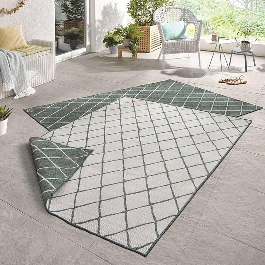 NORTHRUGS Vloerkleed Malaga tweezijdig te gebruiken kleed Binnen- en buitengebruik weerbestendig balkon loper woonkamer waterbestendig