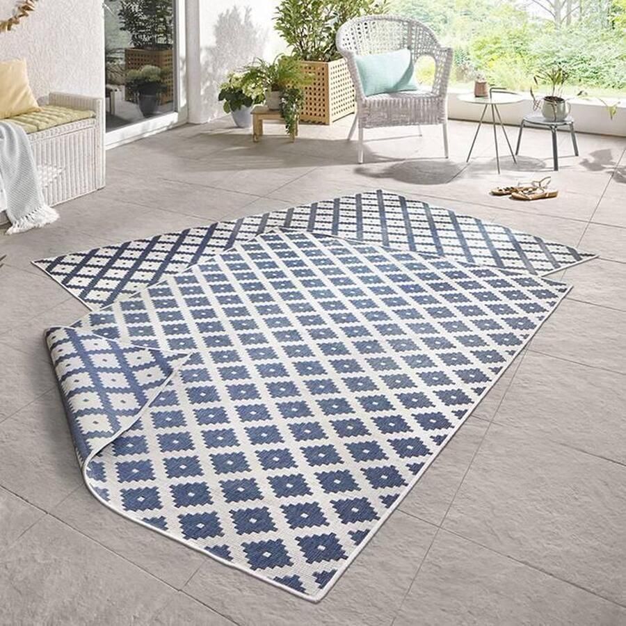 HANSE Home Vloerkleed Nizza omkeerbaar tapijt Binnen- en buitengebruik weerbestendig balkon loper woonkamer waterbestendig