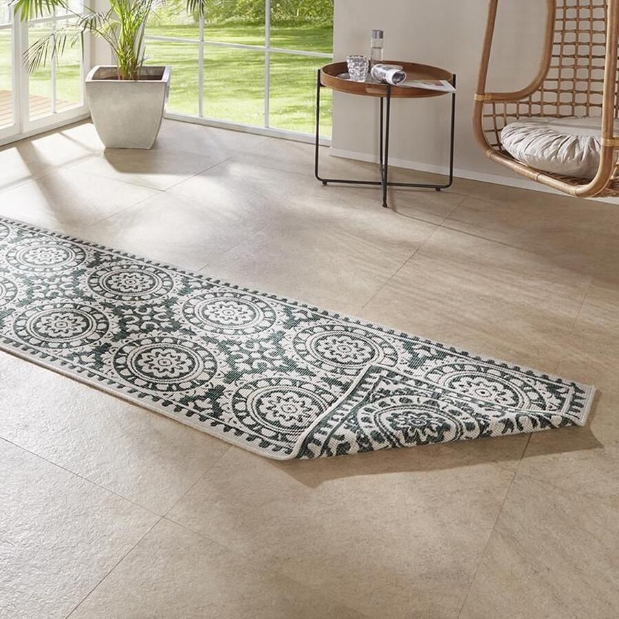 NORTHRUGS Loper Jardin Tweezijdig te gebruiken kleed in-& outdoor vintage balkon tuin woonkamer hal