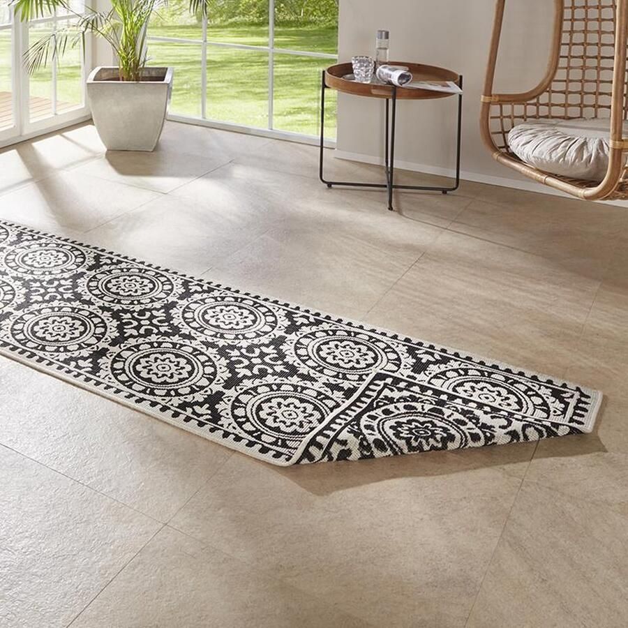 HANSE Home Loper Jardin Tweezijdig te gebruiken kleed in-& outdoor vintage balkon tuin woonkamer hal
