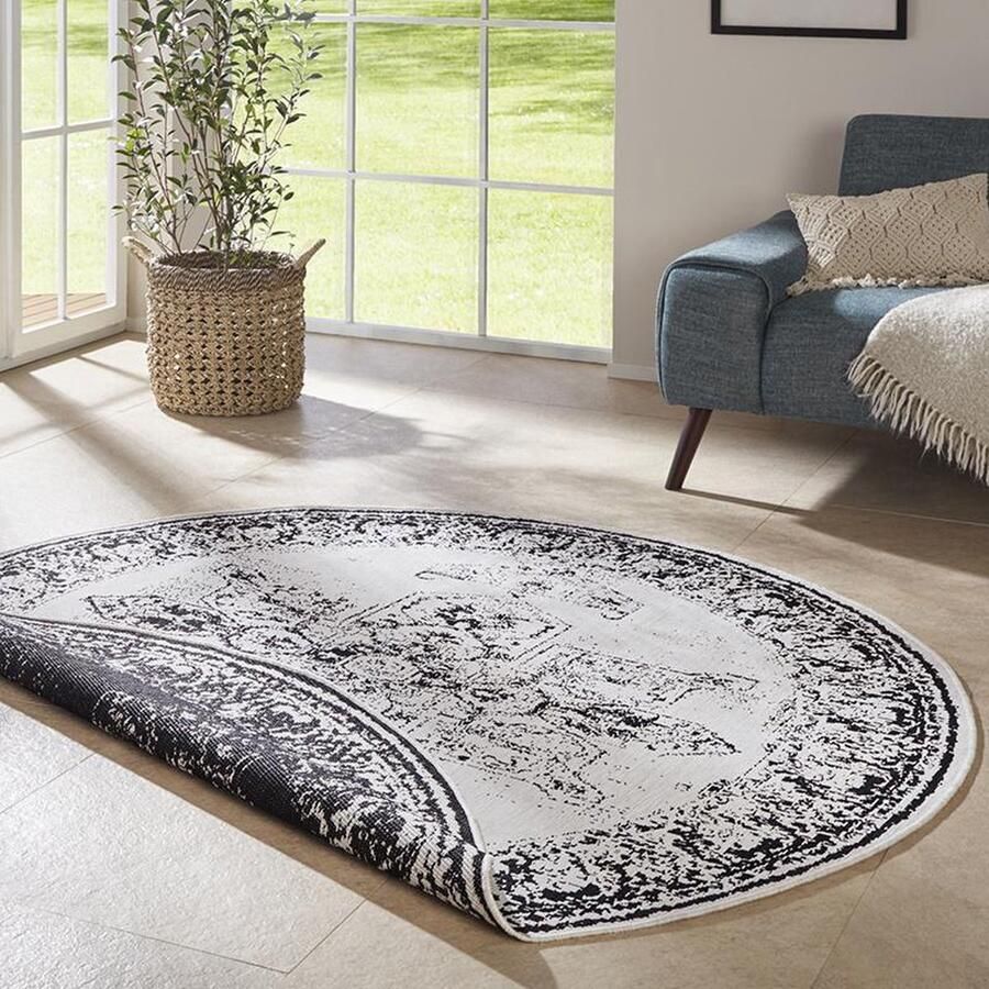 HANSE Home Vloerkleed Borbon tweezijdig te gebruiken kleed Geschikt voor binnen en buiten weerbestendig balkon tuin woonkamer waterbestendig