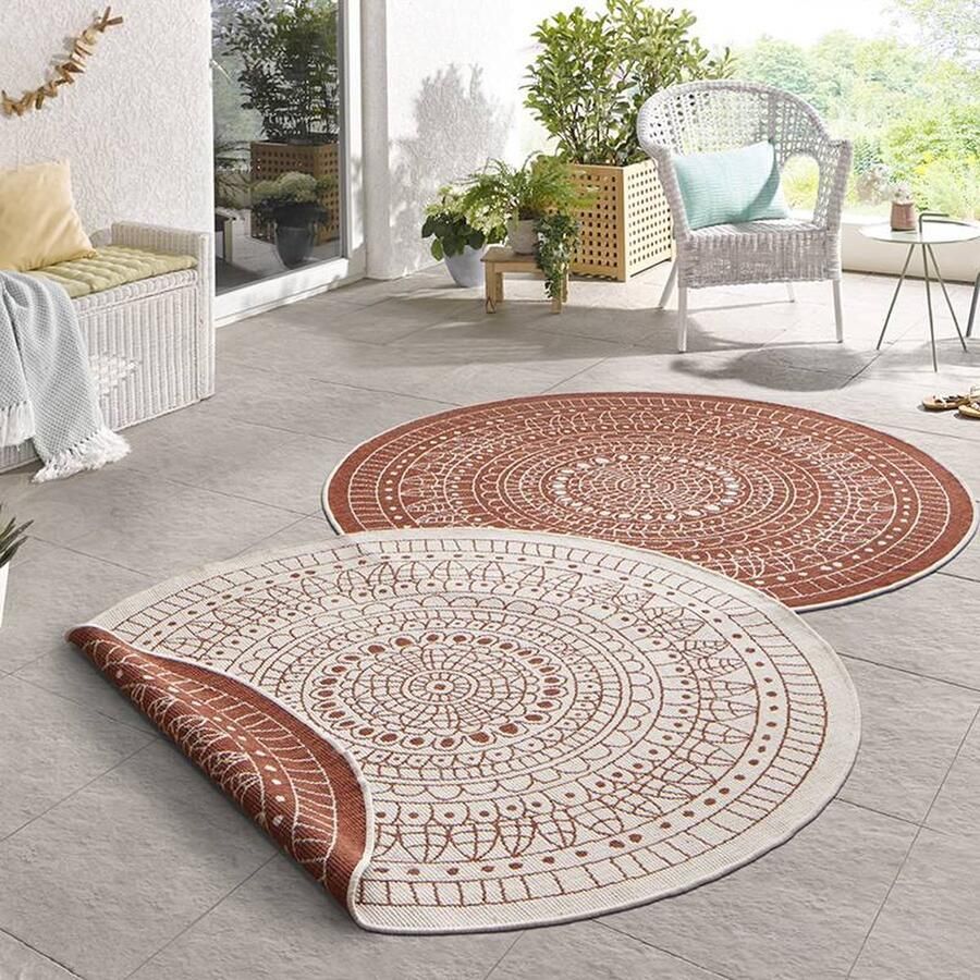 HANSE Home Vloerkleed Porto tweezijdig te gebruiken kleed Geschikt voor binnen en buiten weerbestendig balkon tuin woonkamer waterbestendig