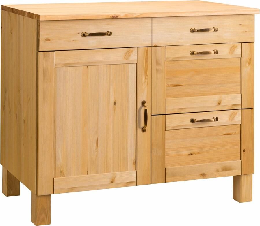 Notio Living Alby Opbergkast met 1 deur en 4 lades in grenen (100 x 85 x 60 cm) - Foto 2