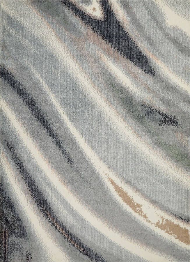 Concept Looms Nourison Amara Ivory Grey Blue AMA106 Vloerkleed 120 x 170 cm Grijs Rectangular Polyester Woonkamer Abstract Design Eclectisch Modern