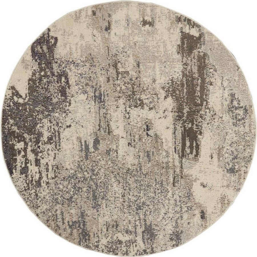 Nourison Vloerkleed Celestial R. Ivory Grey CES02 maat Ø 122 cm