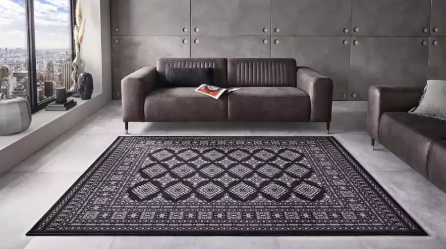 Nouristan Klassiek vloerkleed Sao Buchara zwart 80x250 cm - Foto 2