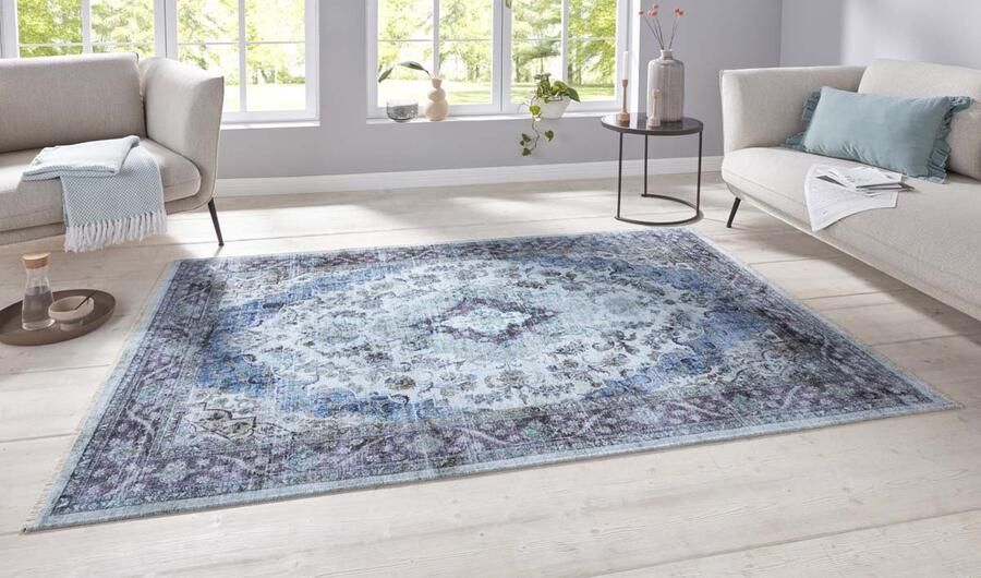 Nouristan Oosters vloerkleed Keshan Sami blauw 160x230 cm