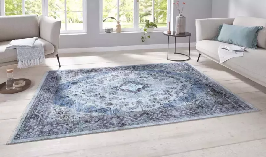 NOURISTAN Vloerkleed Keshan Sami Oriënt-look used-look woonkamer slaapkamer werkkamer robuust gemakkelijk in onderhoud afgehecht - Foto 2