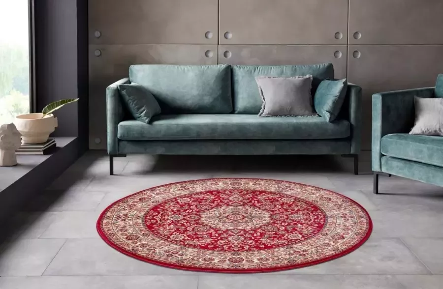 Nouristan Rond perzisch tapijt Zahra rood 160 cm rond - Foto 2