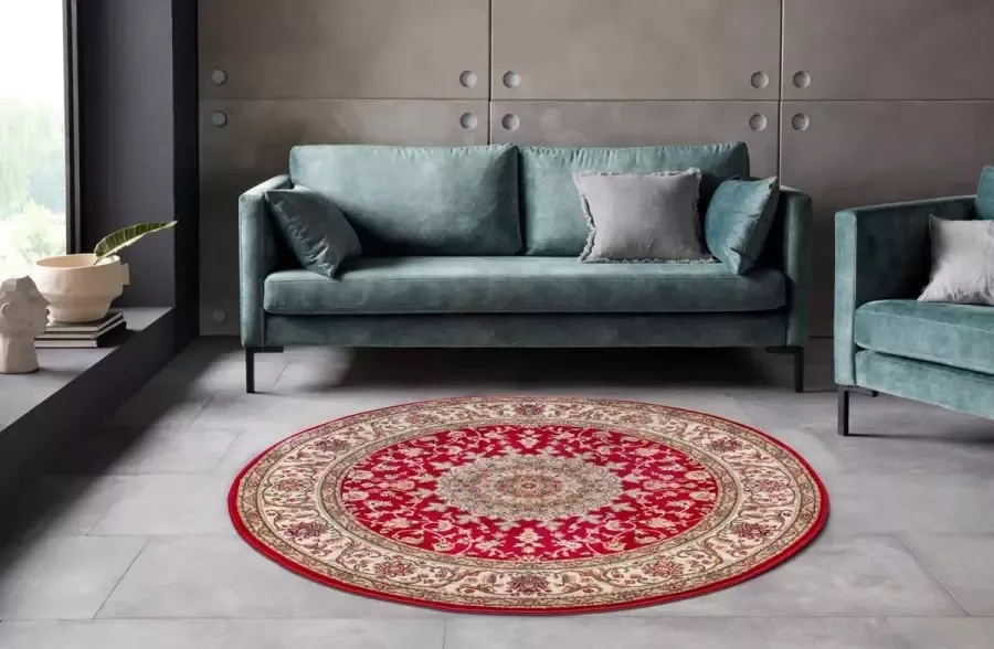 Nouristan Rond perzisch tapijt Zuhr rood 160 cm rond