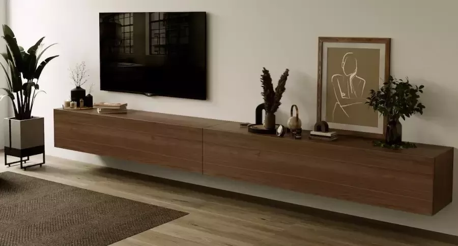 Nova Design Credenza 276 cm Walnoot TV Wandmeubel