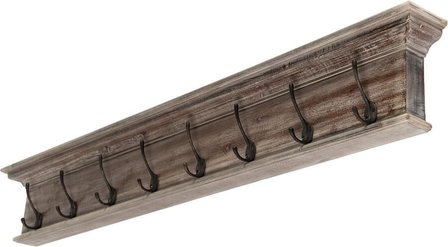 Nova Solo Halifax kapstok 8 jashaken en 1 hoedenplank natuurlijke wassing