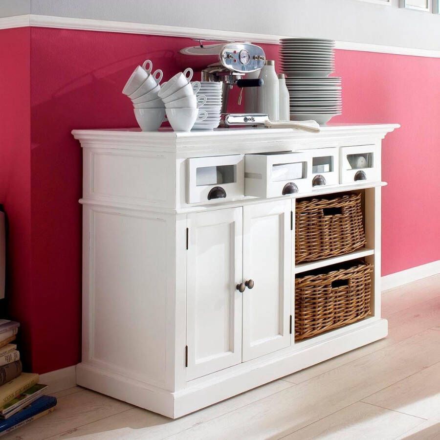 Nova Solo Novasolo Halifax Buffetkast 2-Deuren 4-Laden B125 X D50 X H85 Wit