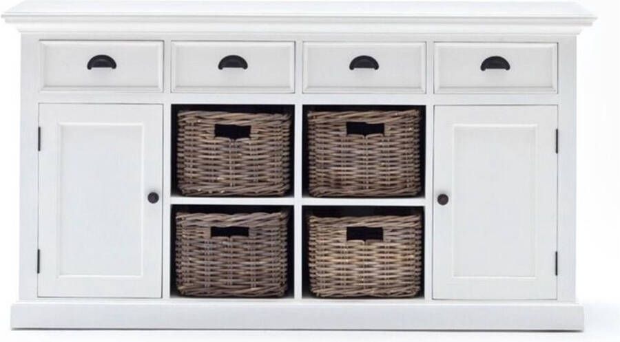 Nova Solo Novasolo Halifax Dressoir Met 4 Mandjes B160 X D50 X H85 Cm Wit