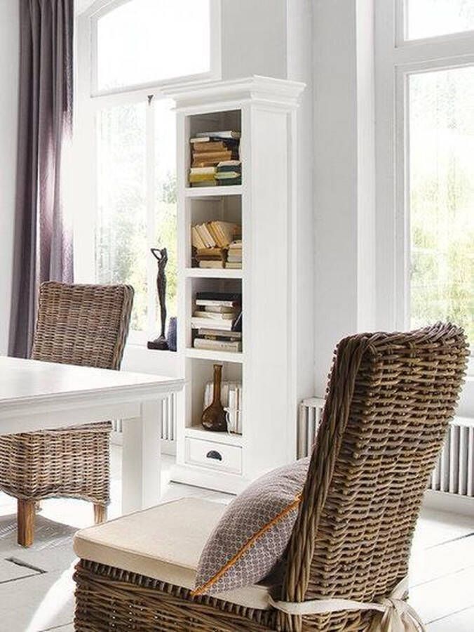 Nova Solo Smalle Witte Boekenkast 50 x 40 x 190 cm