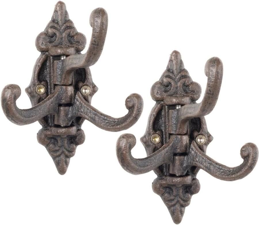 Novaliv 2x gietijzeren wandhaken 3-weg 13 5x2x13 5 cm eenvoudig te monteren stabiel veilig ideaal voor wanddecoratie garderobe vintage stijl robuust duurzaam en elegant decoratie haak kapstok