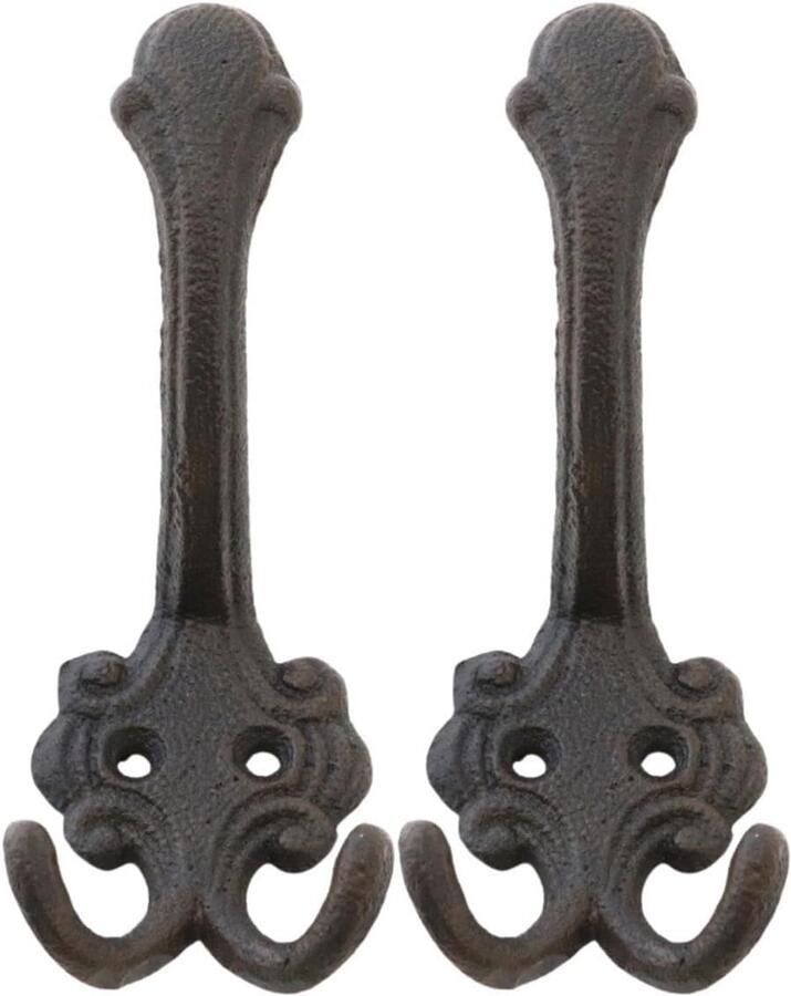 Novaliv 2x gietijzeren wandhaken kapstokhaken 14x6x7 cm eenvoudig te monteren stabiel veilig ideaal voor wanddecoratie kapstok vintage stijl robuust duurzaam en elegant decoratie haak kapstokhaak