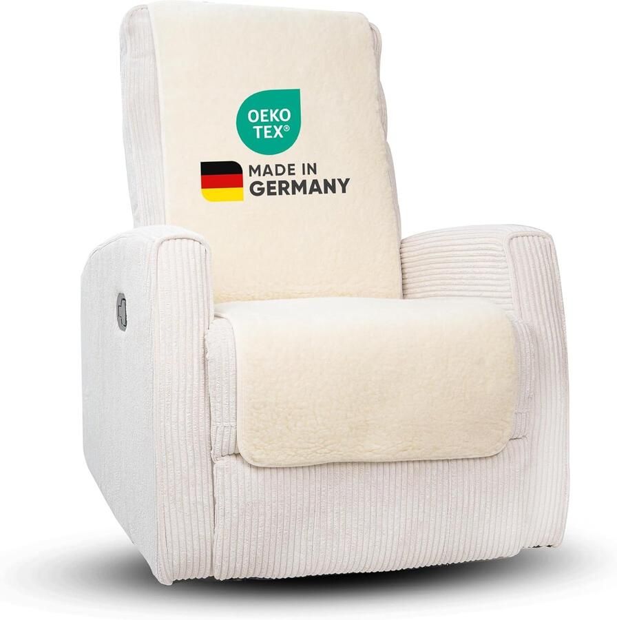 Novaliv fauteuilhoes voor natuurlijke relaxfauteuils universele fauteuilhoes zonder armleuningen beschermende fauteuilhoes van scheerwol fauteuilhoes voor relaxfauteuils fauteuilkussen fauteuilhoes zonder armleuningen