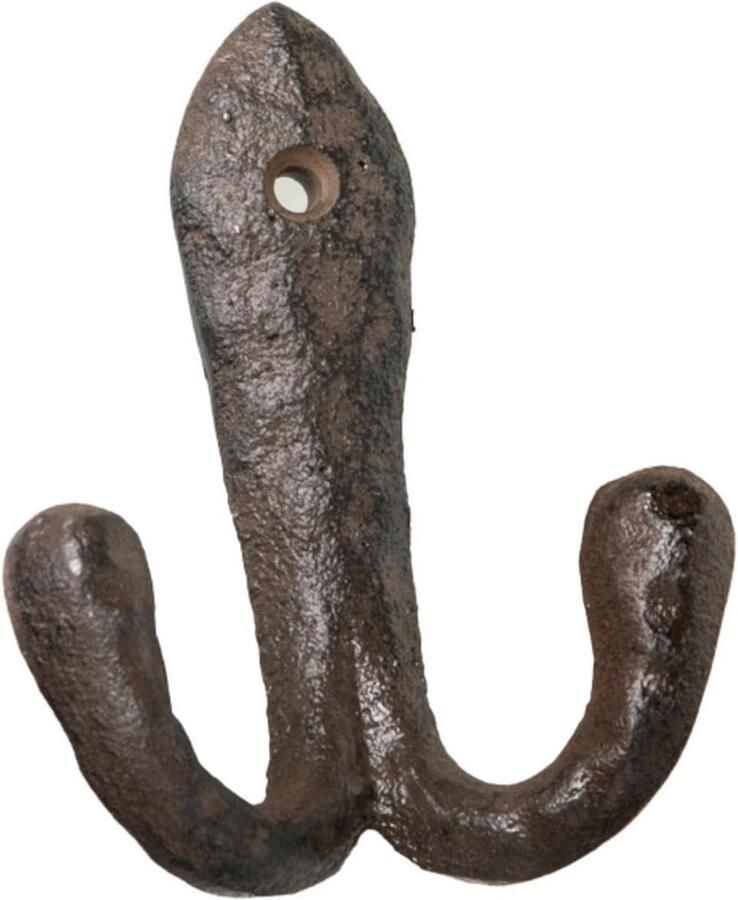Novaliv gietijzeren wandhaak dubbele haak 10x8x4 cm eenvoudig te installeren stabiel veilig ideaal voor wanddecoratie garderobe vintage stijl robuust duurzaam en elegant decoratie haak kapstok