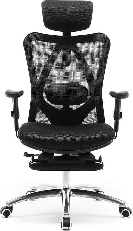 Novella Ergonomische bureaustoel Computer Office Chair met verstelbare lendensteun en hoofdsteun Ademende mesh-gamingstoel met comfortabel dik kussen en in hoogte verstelbare armleuningen Thuisstudie draaistoel (zwart)