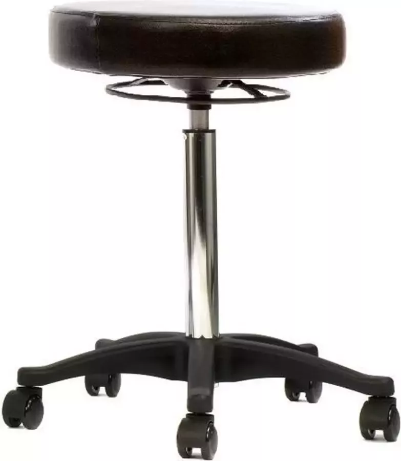 Novicum Vena Grande tabouret 40cm breed zwart met medium gasveer zadelkruk kappersfiets kapperskruk