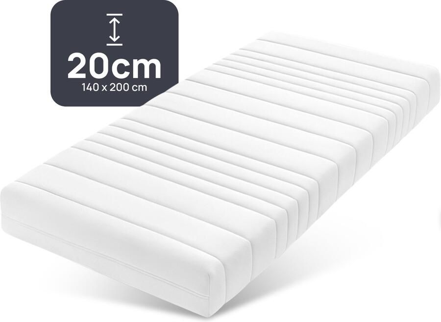 Novio matras HR Koudschuim 140x200 20CM dik Premium Tijk Afneembaar en Wasbaar Hotel kwaliteit Anti-allergie Gratis retour