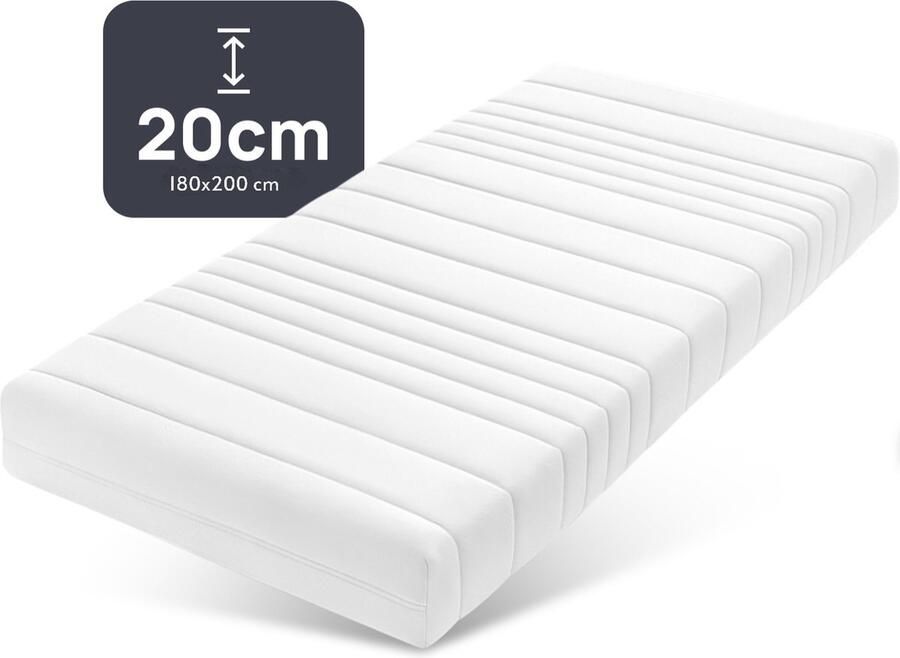 Novio matras HR Koudschuim 180x200 20CM dik Premium Tijk Afneembaar en Wasbaar Hotel kwaliteit Anti-allergie Gratis retour