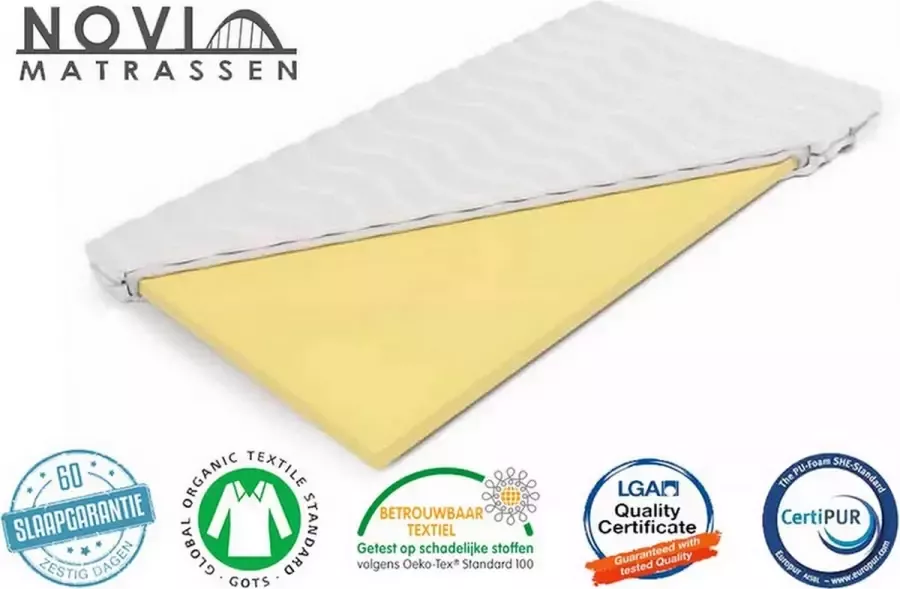 Novio matras Novio Topmatras 200x200x7cm Koudschuim Hotel kwaliteit Luxe Tijk Topper Matras