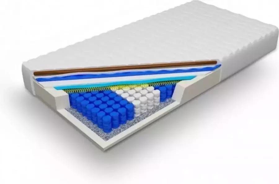 Novio matras Pocketveer matras 90x200cm 21cm dik 1 zijde traagschuim 1 zijde koudschuim afdeklaag