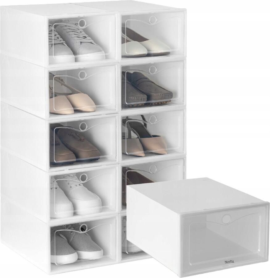 Novity 10x Organizer Opbergbox – Schoenenkast & Garderobe Set – 22x32x14 cm