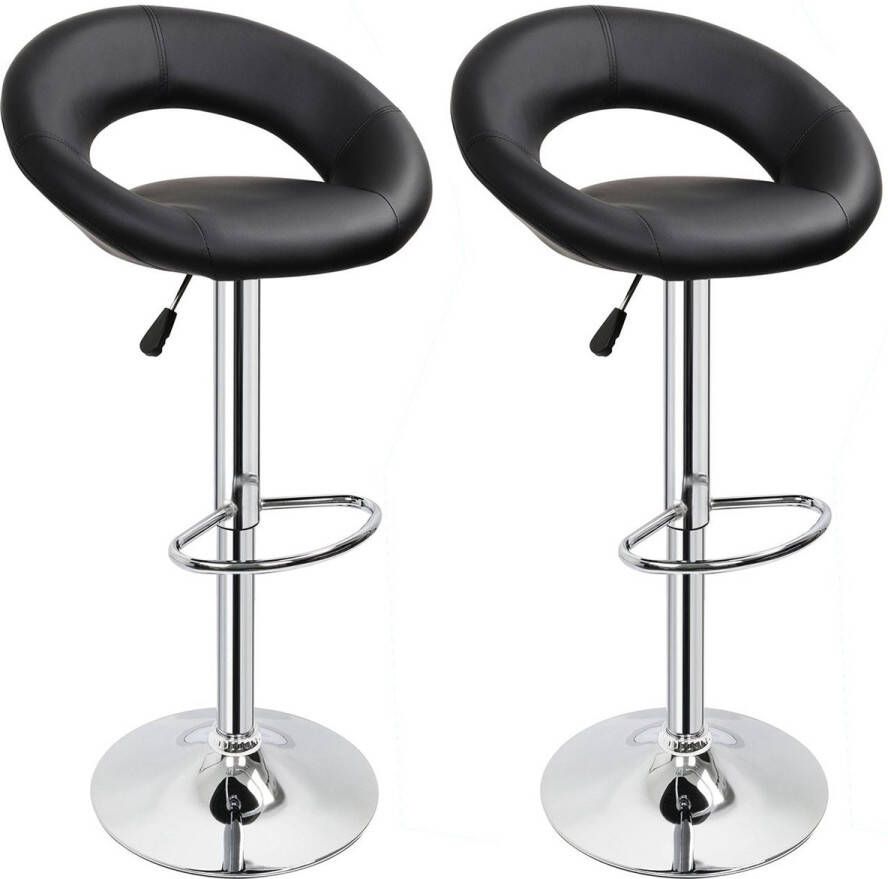 Number one HelloHomy Barkruk Modern Design- Set van 2- Verstelbaar- Zwart