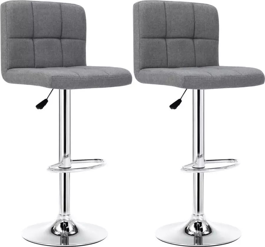 Number one HelloHomy Barkruk Comfortabel Design-Set van 2- Verstelbaar- Antreciet Grijs