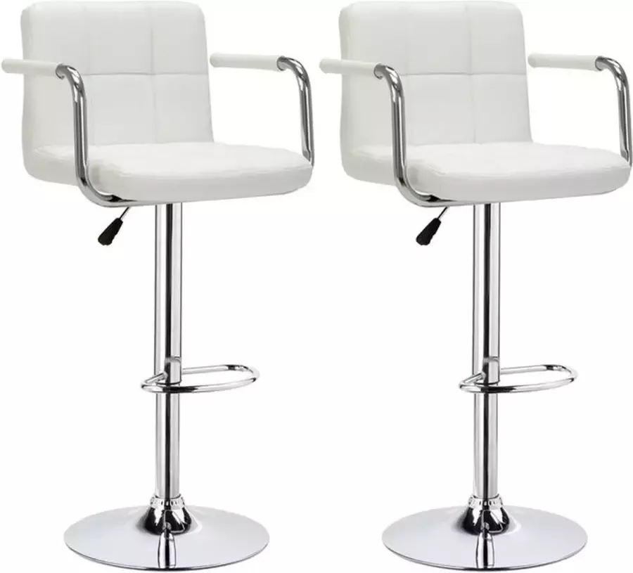 Number one NumberOne Barkruk Stijlvol Design- Set van 2- Verstelbaar- Wit