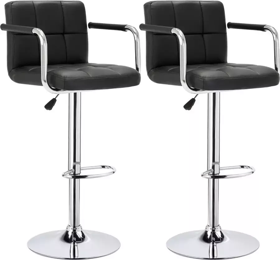 Number one NumberOne Barkruk Stijlvol Design- Set van 2- Verstelbaar- Zwart