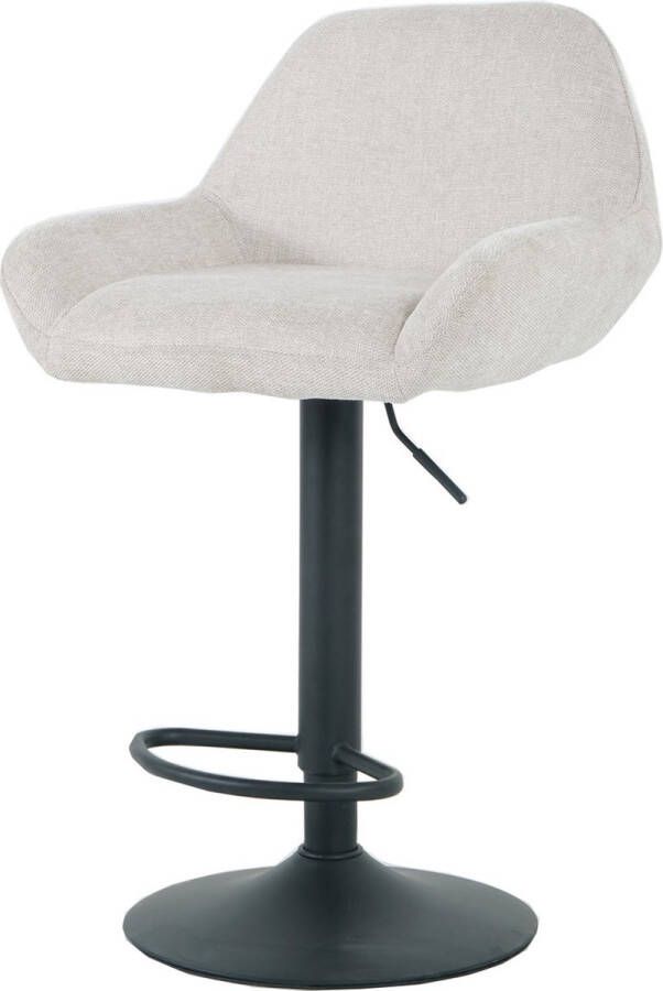 Nuvolix barkruk Jakarta barstoel in hoogte verstelbaar beige stof