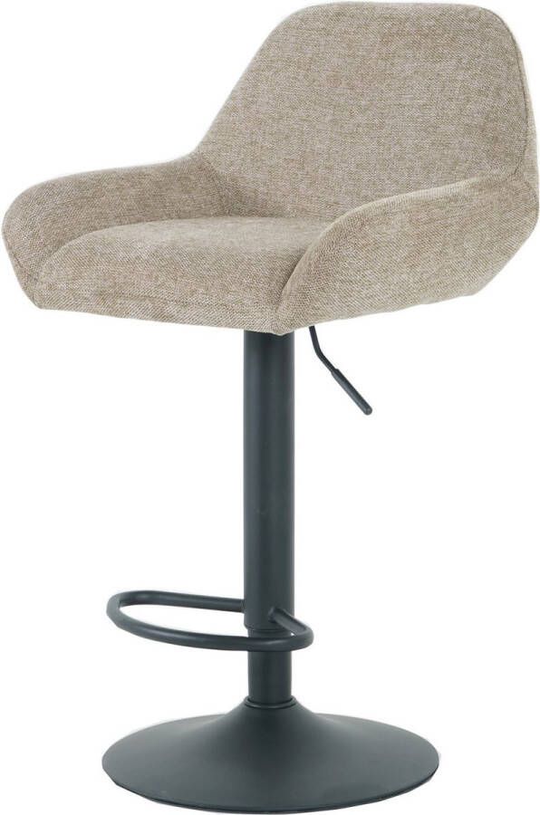 Nuvolix barkruk Jakarta barstoel in hoogte verstelbaar bruin stof