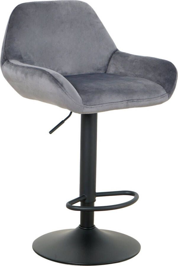 Nuvolix barkruk Jakarta barstoel in hoogte verstelbaar grijs velvet