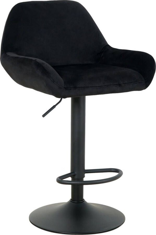 Nuvolix barkruk Jakarta barstoel in hoogte verstelbaar zwart velvet