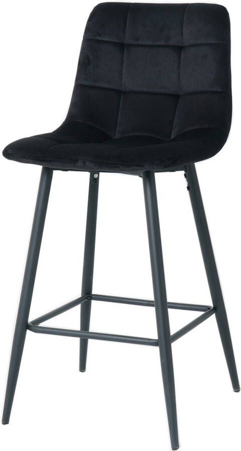 Nuvolix barkruk Kopenhagen barstoel zwart velvet 65CM