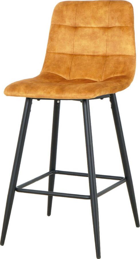 Merkloos barkruk Boston barstoel cognac velvet 75CM