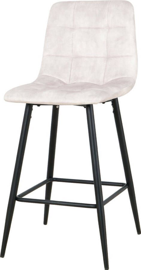 Merkloos barkruk Boston barstoel wit velvet 75CM