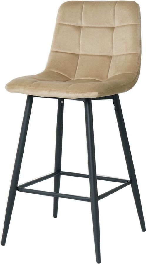 Nuvolix barkruk Sofia barstoel beige velvet -75CM