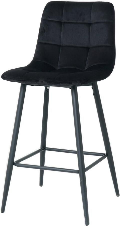 Nuvolix barkruk Sofia barstoel zwart velvet -75CM