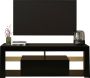 Nuvolix TV meubel TV kast TV tafel met led-verlichting zwart hout 140*35*50CM - Thumbnail 2