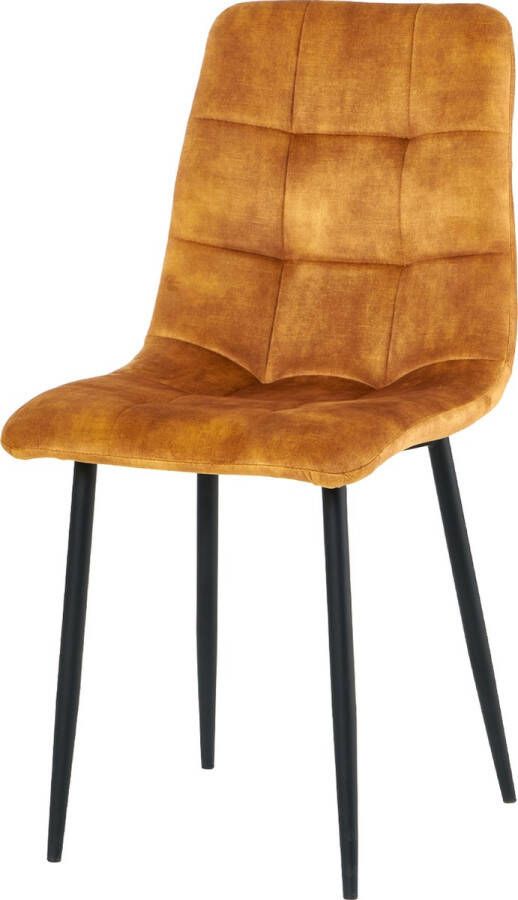 Merkloos velvet eetkamerstoel Los Angeles eetkamerstoel velvet stoel cognac