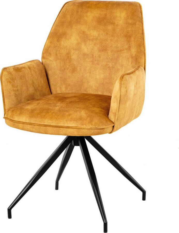 Merkloos Nuvolix velvet eetkamerstoel met armleuning Madrid stoel met armleuningen eetkamerstoel velvet stoel cognac