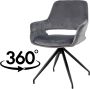 Nuvolix velvet eetkamerstoel met armleuning Stockholm 360° draaibaar stoel met armleuningen eetkamerstoel velvet stoel beige - Thumbnail 1