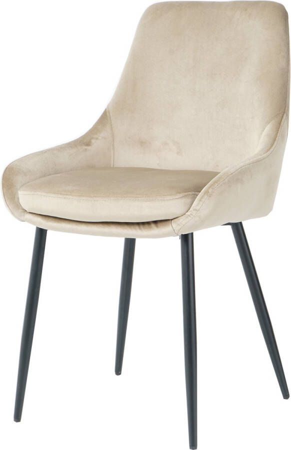 Nuvolix velvet eetkamerstoel Parijs eetkamerstoel velvet stoel beige