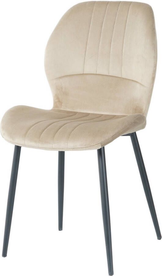 Merkloos velvet eetkamerstoel Texas eetkamerstoel velvet stoel beige