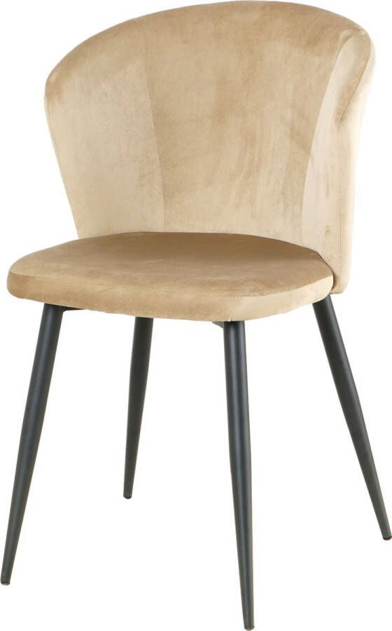 Merkloos velvet eetkamerstoel Toronto eetkamerstoel velvet stoel beige